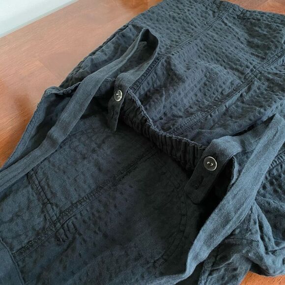 Urban Outfitters Chelsea Linen Shortall Overall black medium new - Picture 13 of 16